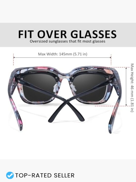 2 Pack Polarized Fit Over Square Oversized Sunglasses UV Protection main image 4